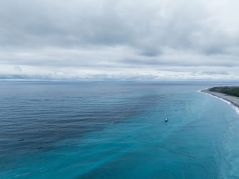 Drone fly over the Hualien sea coastline of Taiwan
