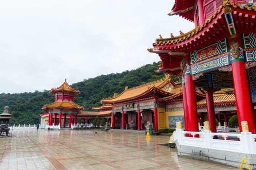 Yilan, Taiwan 06 December 2023: Traditional Chinese temple Sanqing daozu in Yilan of Taiwan