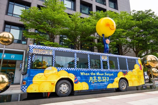 Taiwan 13 June 2023: Jimmy moon bus in Taipei city