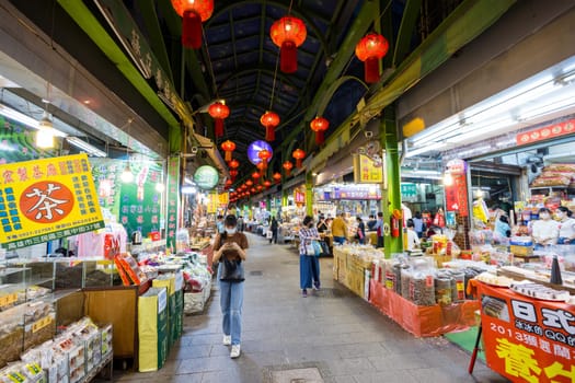 Kaohsiung, Taiwan 01 February 2024: Sanfong Central Street in Kaohsiung of Taiwan