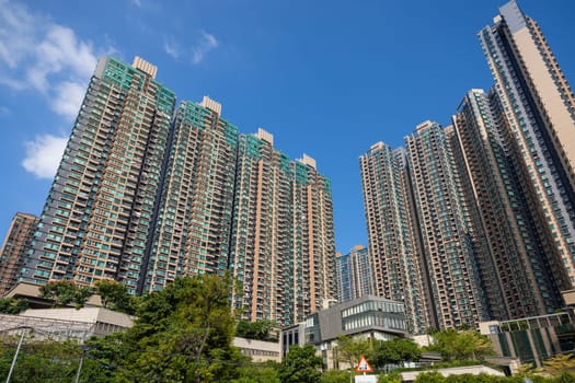 Yuen Long, Hong Kong 16 October 2021: Hong Kong residential district apartment building