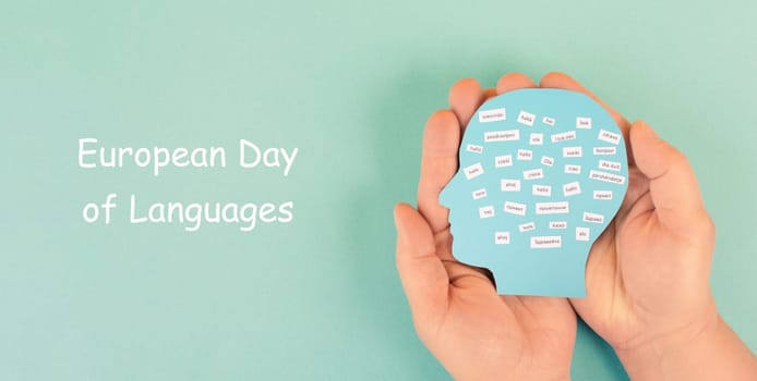 European languages, word hello in different language spoken in Europe, concept of multilingual business and community, multilingualism in the EU