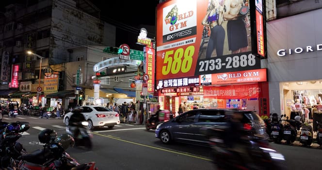 Taipei, Taiwan 11 April 2022: LinJiang St night market in Taipei city