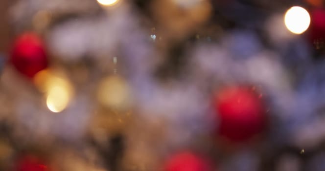 Bokeh view of Christmas tree decoration
