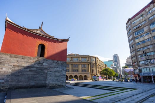 Taipei, Taiwan 02 January 2024: Taipei city with red brick building Beimen