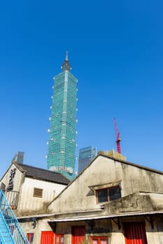 Taipei, Taiwan 18 January 2024: 44 south village in Xinyi district at Taipei city