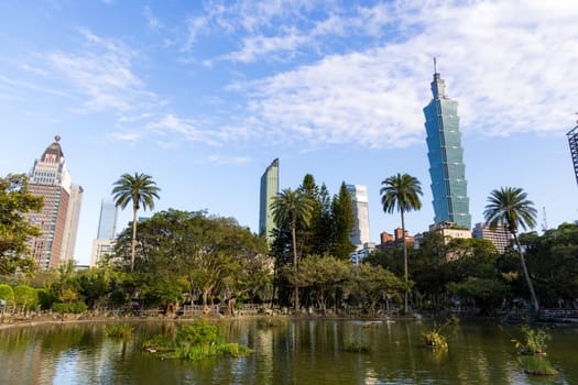 Taipei, Taiwan 18 January 2024: Taipei city landmark
