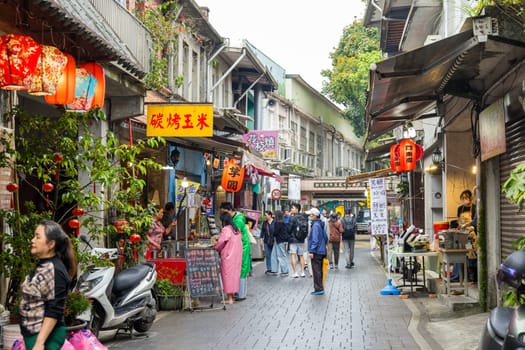 Taiwan 15 March 2024: Shihfen Old Street in Taipei city