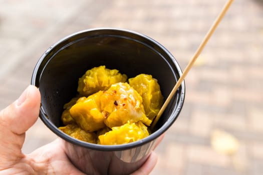 Hong Kong local snack Siu Mai fish meat dumpling