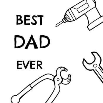happy fathers day elements doodle design, celebration accessories message decoration party for greeting card, banner, poster