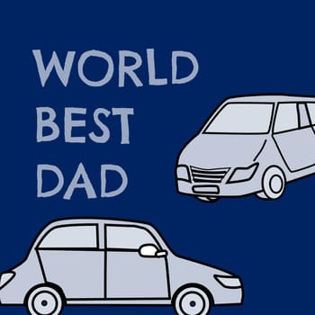 happy fathers day elements doodle design, celebration accessories message decoration party for greeting card, banner, poster