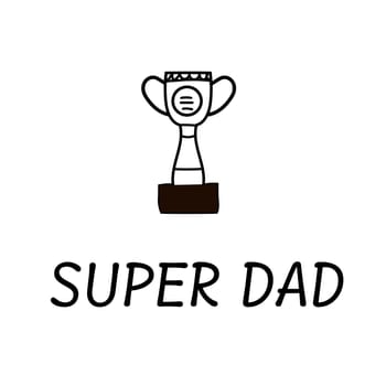 happy fathers day elements doodle design, celebration accessories message decoration party for greeting card, banner, poster
