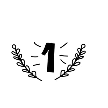 Award doodle hand drawn trophy. Winner award cup, champion medal, win certificate. Hand drawn doodle sketch success element