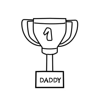 Award doodle hand drawn trophy. Winner award cup, champion medal, win certificate. Hand drawn doodle sketch success element