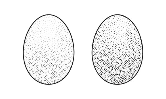 Dotwork Halftone 3D Egg. Easter Illustration
