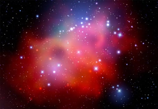 Space vector background with realistic nebula