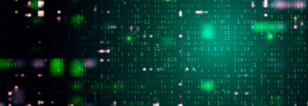 Abstract futuristic cyberspace with binary code. Matrix digits background