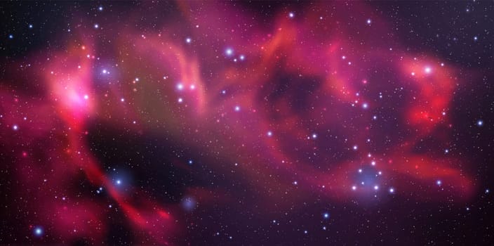 Space vector background with realistic nebula and shining stars. Magic colorful galaxy
