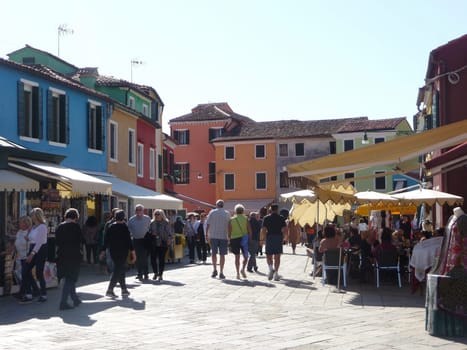Burano, Italy October 11, 2019: Burano is an island in the Venetian Lagoon, northern Italy, near Torcello at the northern end of the lagoon
