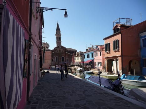 Burano, Italy October 11, 2019: Burano is an island in the Venetian Lagoon, northern Italy, near Torcello at the northern end of the lagoon
