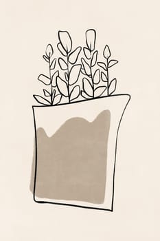 Printable wall art poster print. Hand drawn minimalism design for scandinavian interior.