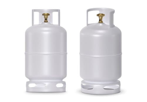 White gas tanks isolated on white background