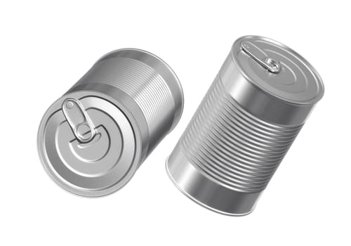 Metal food can. on white background