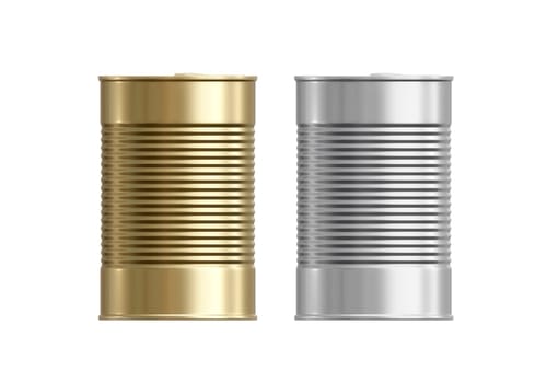 Metal food can. on white background