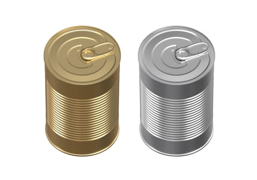 Metal food can. on white background