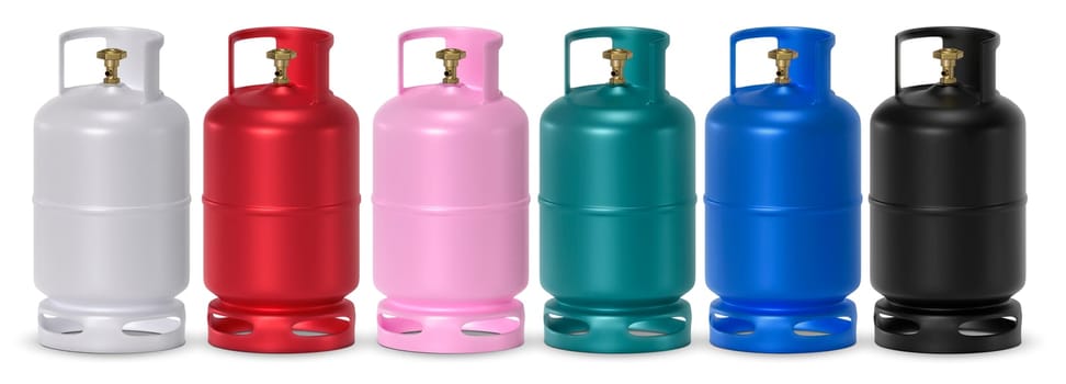 Gas tank set. Natural gas, LPG tanks and various colors