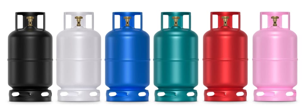 Gas tank set. Natural gas, LPG tanks and various colors