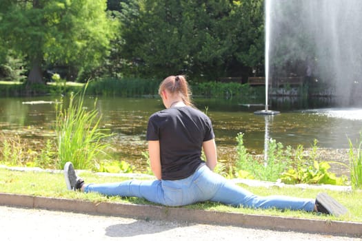 a split (commonly referred to as splits or the splits) is a physical position in which the legs are in line with each other and extended in opposite directions
