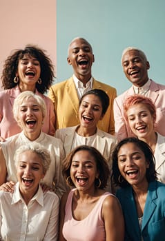 AI generated of a group of people are singing and posing for a photo together