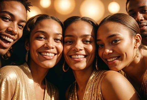 AI generated of a group of young people smiling together
