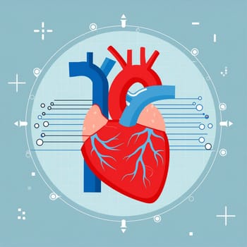cardiovascular system,  flat design illustration. the cardiovascular system consists of the heart, arteries, veins, and capillaries