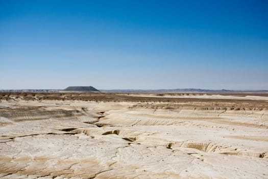 Mangystau desert landmark, Kyzylkup plateau, Kazakhstan. Central asia landscape