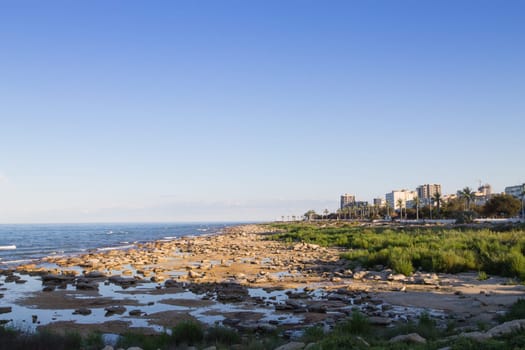 Aktau city shoreline view, Mangystau region, Kazakhstan