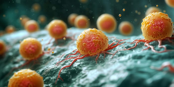 Blood cancer cell, leukemia disease, growing tumor, oncology, medicine and science