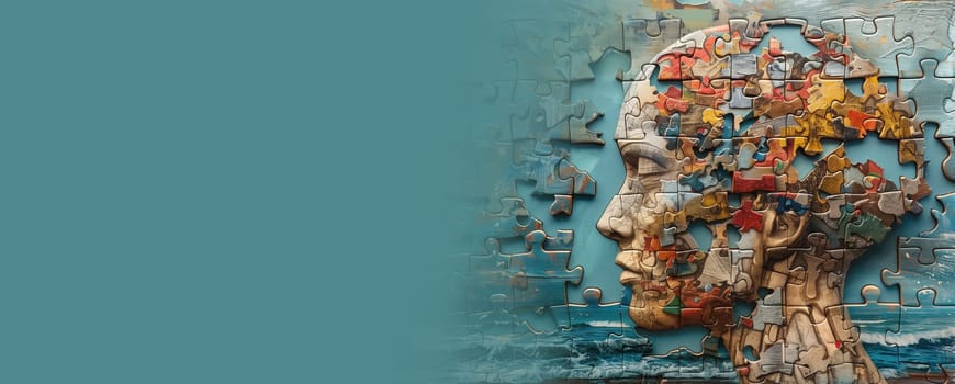Alzheimer awareness day, dementia diagnosis, Parkinson disease, ADHD, memory loss disorder, brain with puzzle pieces, damaged mind