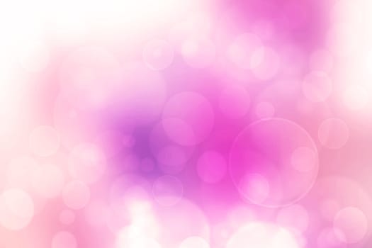 Abstract gradient light pink violet yellow background texture with blurred white bokeh circles and lights. Space for design. Beautiful backdrop.