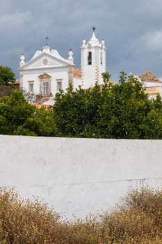 Catholic church Igreja Matriz de Estoi in neoclassical style, Algarve, Portugal