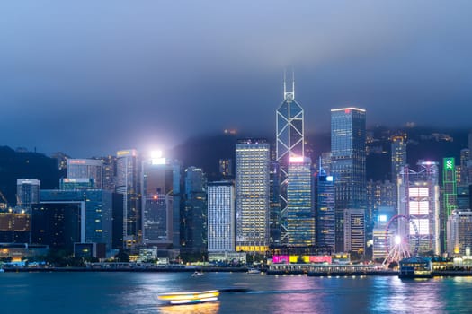 Hong Kong 27 April 2024: Hong Kong city landmark at night
