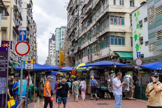 Hong Kong 23 June 2023: Hong Kong Sham Shui Po street market