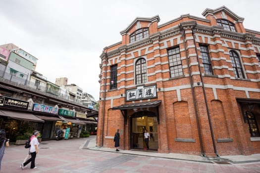 Taipei, Taiwan 13 September 2023: Red building old in Ximending district