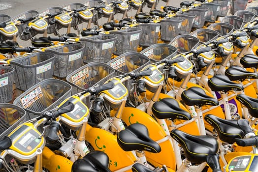 Taipei, Taiwan 29 December 2023: Share bike in Taipei city