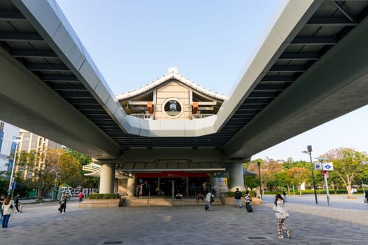 Taipei, Taiwan 11 January 2024: Yuanshan station in Taipei city