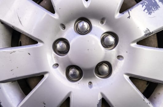 Plastic car wheel trim detail