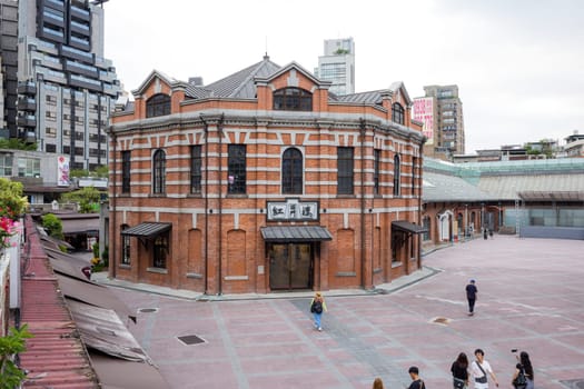 Taipei, Taiwan 13 September 2023: Red building old in Ximending district