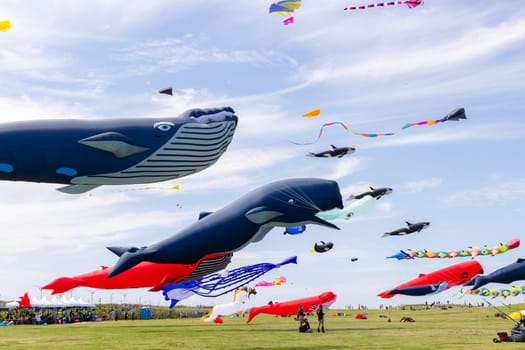 Hsinchu, Taiwan 10 September 2023: Hsinchu city international kite festival at park
