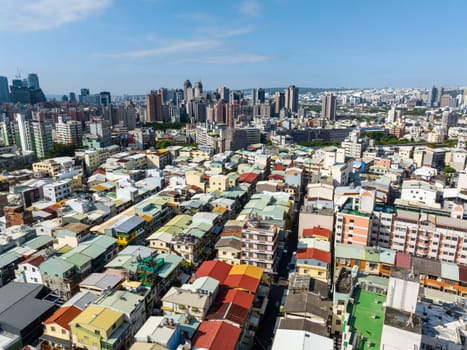 Taichung, Taiwan 24 October 2022: Top view of Taichung city